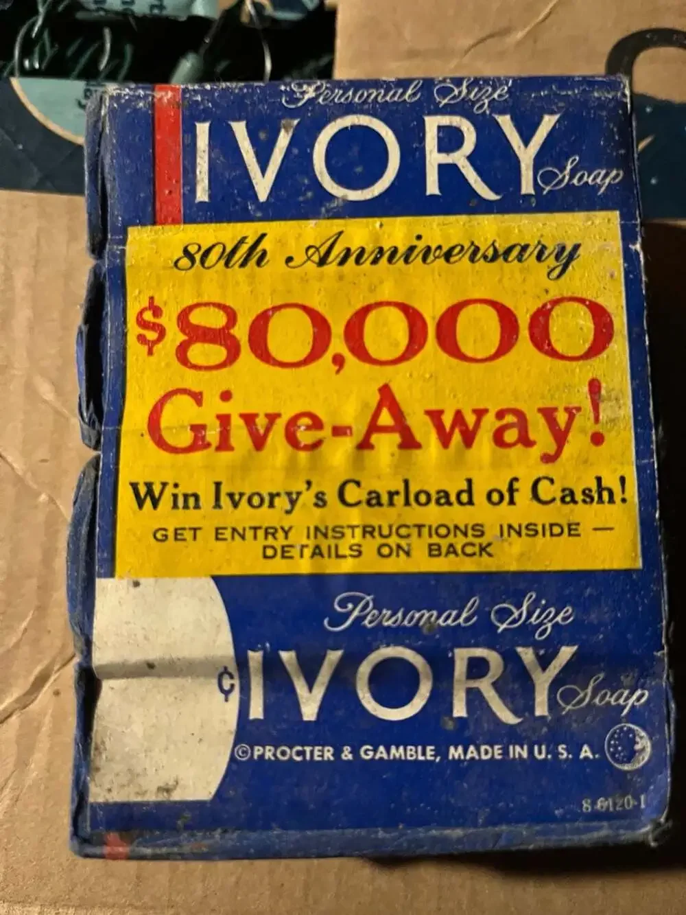 Set of 4 Vintage 1959 Personal Size Ivory Soap Bars with Original 80th Anniversa